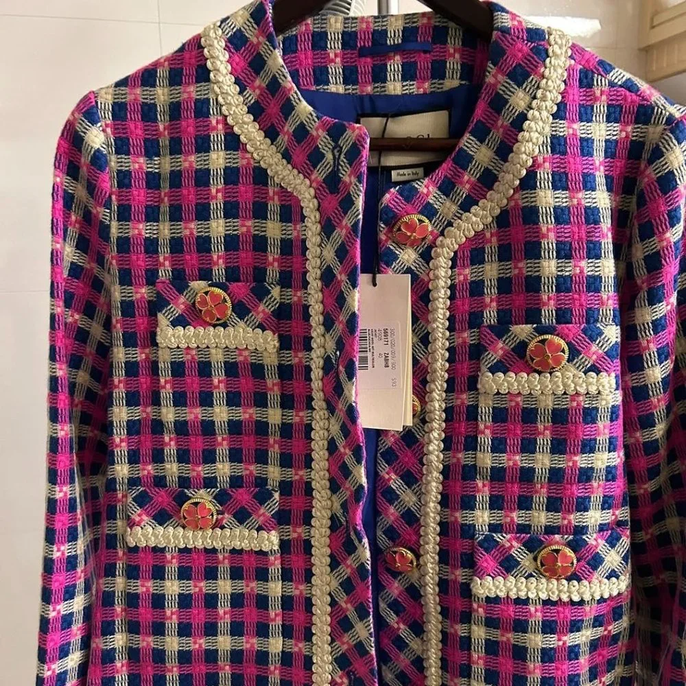 NWT Gucci Wool Vichy Check Jacket size40 - Picture 1 of 1